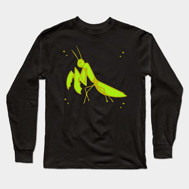 Praying Mantis Funny - Animated Mantis Long Sleeve T-Shirt by blacckstoned